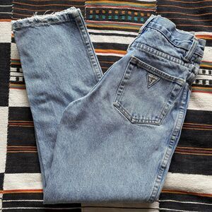 Vintage Kids Unisex Guess Denim Jeans. Size 23/26. Light Wash. 90’s. Rare.